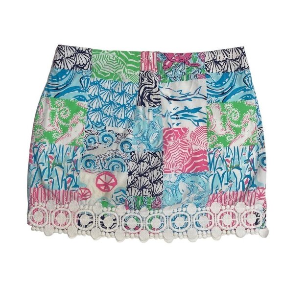 LILLY PULITZER‎ Sea Life Skort Size 4 Multicolor Mini Pockets Venice Lace #80502 - Picture 15 of 15